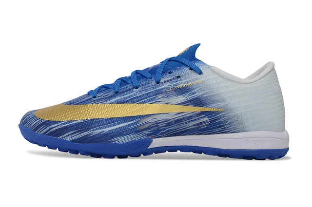 Nike Blue Gold Flyweave Upper Gradient Fade Turf Soccer Shoes 5