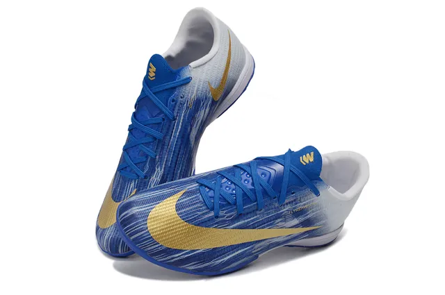 Nike Blue Gold Flyweave Upper Gradient Fade Turf Soccer Shoes 6