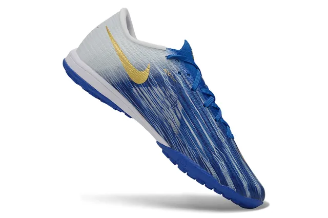 Nike Blue Gold Flyweave Upper Gradient Fade Turf Soccer Shoes 7