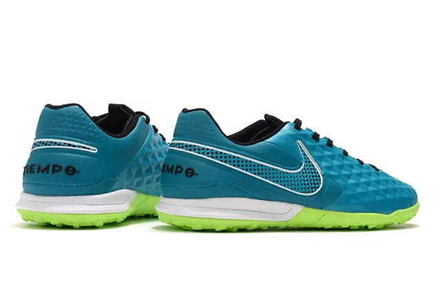 Nike Blue Green Diamond-Quilted Upper Perforated Mesh Panel Turf Soccer Shoes 5