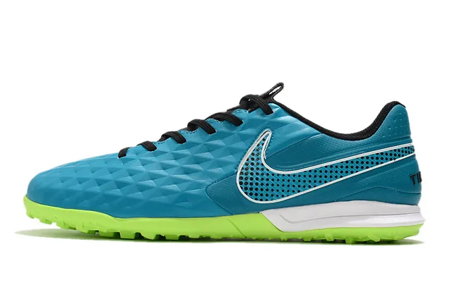 Nike Blue Green Diamond-Quilted Upper Perforated Mesh Panel Turf Soccer Shoes 7