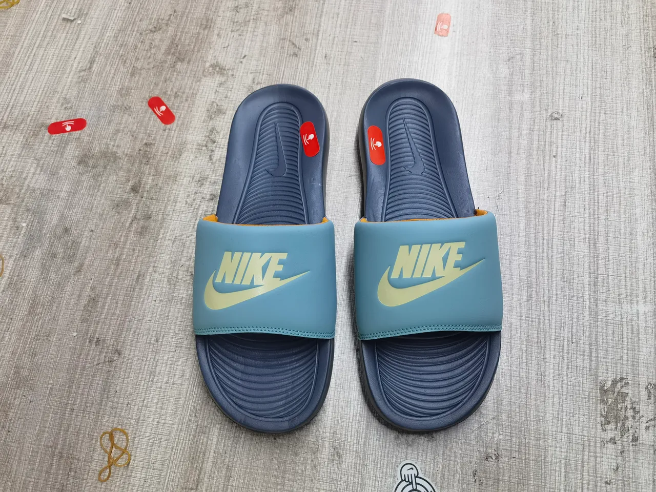 Nike Blue Navy Single-Strap Slide Ribbed Footbed Slippers 3