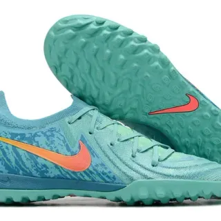 Nike Chaussures de football turf bleu orange upper en maille semelle à studs