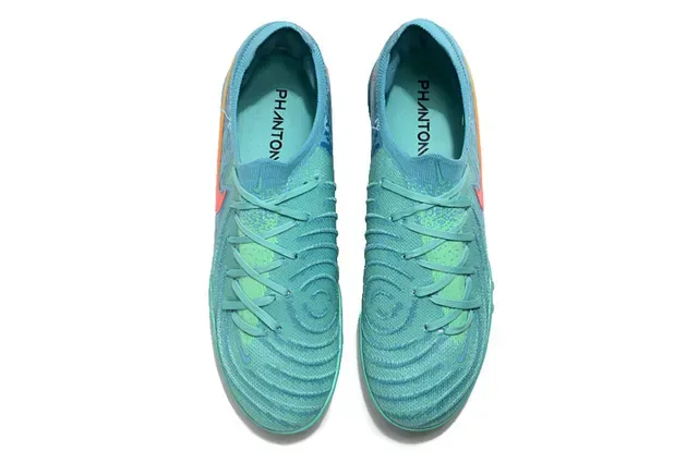 Nike Blue Orange Knit Upper Stud Outsole Turf Soccer Shoes 2