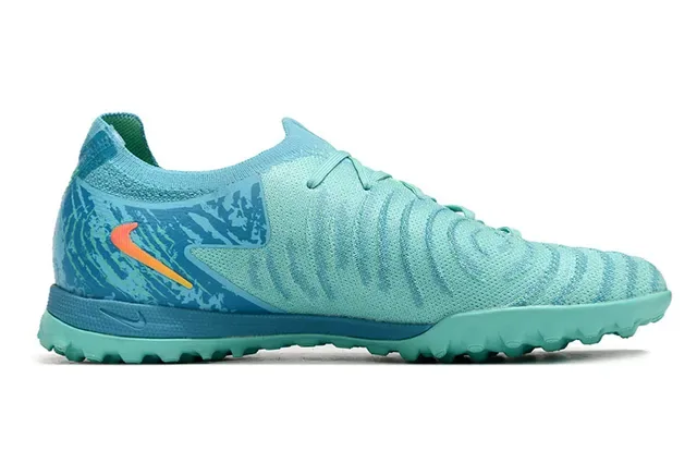 Nike Blue Orange Knit Upper Stud Outsole Turf Soccer Shoes 7