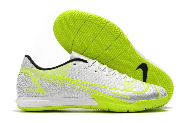 Nike Chaussures de football indoor bleu orange coupe basse upper synthétique overlay texturé grille 12