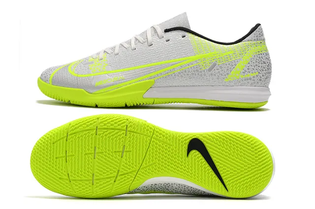 Nike Chaussures de football indoor bleu orange coupe basse upper synthétique overlay texturé grille 13