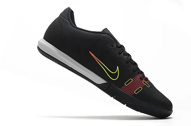 Nike Chaussures de football indoor bleu orange coupe basse upper synthétique overlay texturé grille 21