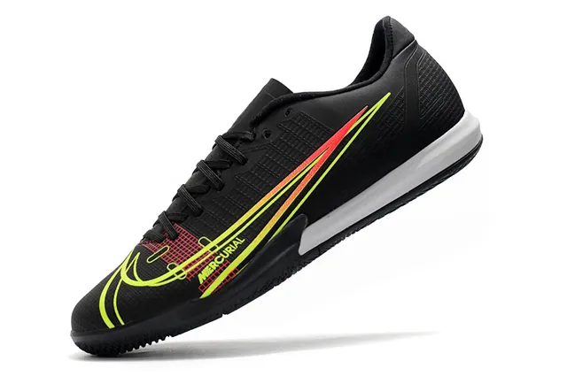 Nike Chaussures de football indoor bleu orange coupe basse upper synthétique overlay texturé grille 22