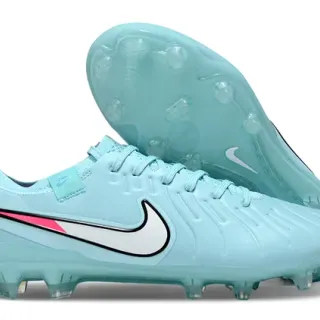 Nike chaussures de football basses en synthétique avec texture ribbelée à l'avant-pied pour terrain ferme bleu rose