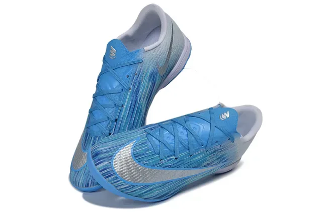Nike Blue Purple Low-Cut Knit Upper Turf Soccer Shoes 7