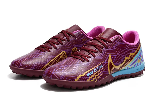 Nike Bordeaux Multicolore Coupe basse Impression géométrique Partie supérieure Chaussures de football pelouse artificielle 8