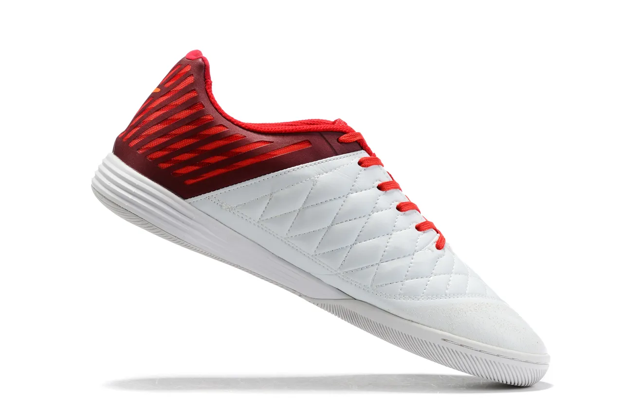Nike Burgundy Orange Chaussures de soccer indoor avec capuchon d'orteil en cuir matelassé et dessus synthétique ventilé 5