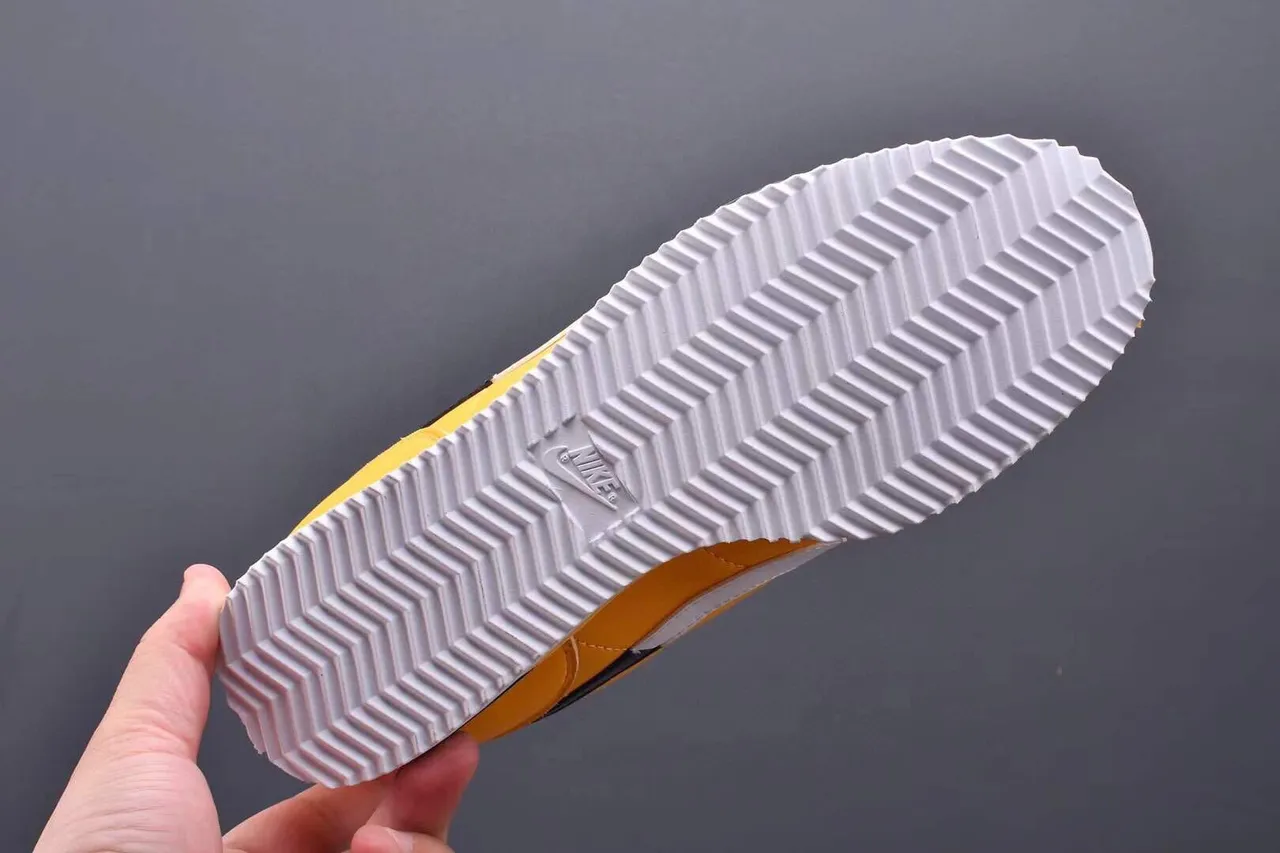 Nike Cortez Yellow Black White Lifestyle Sneakers 4