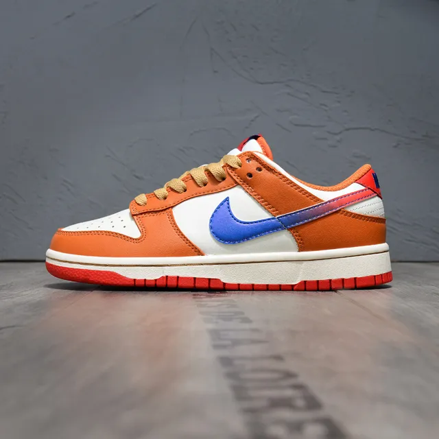 Nike Dunk Low Orange White Blue Lifestyle Sneakers 6