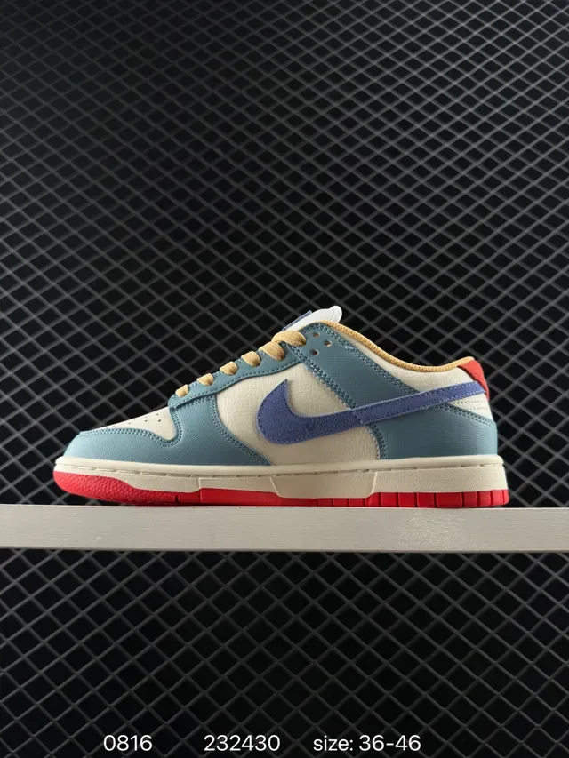 Nike Dunk Low Retro Blue Red Multi-Panel Lifestyle Sneakers 5