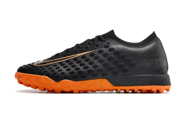 Nike Flyknit Ultra Black Orange Turf Soccer Shoes 14