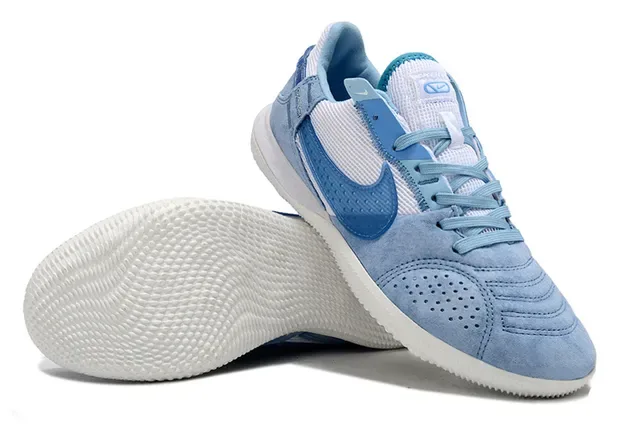 Nike গাটো নীল-সাদা লো-টপ সুয়েড-মেশ হাইব্রিড ইন্ডোর সকার জুতা 4