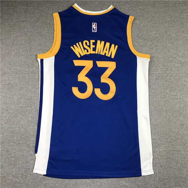 Nike Golden State Warriors #33 أزرق ذهبي V-نيك بدون أكمام تريم تيشيرت 2
