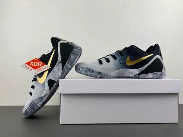 Nike Gray Gold Low-Top Perforated Mesh Upper Basketball Shoes 14