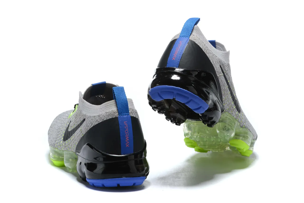 Nike Gray Green Flyknit Upper Full-Length Visible Air Unit Sole Running Shoes 3