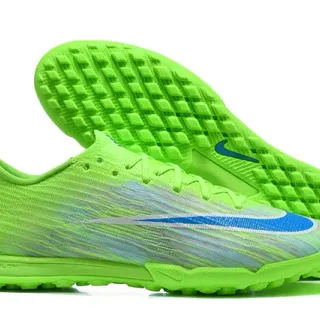 Nike Verde Azul Tênis de Futebol Low-Cut Upper Sintético Tricotado para Gramado