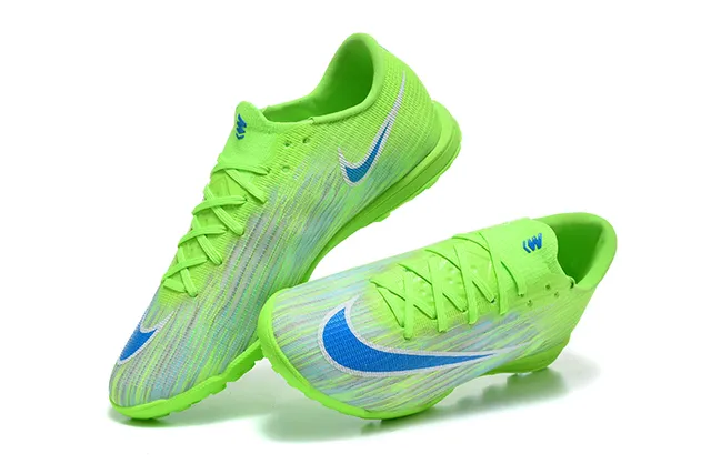 Nike Verde Azul Tênis de Futebol Low-Cut Upper Sintético Tricotado para Gramado 2