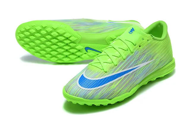 Nike Verde Azul Tênis de Futebol Low-Cut Upper Sintético Tricotado para Gramado 6