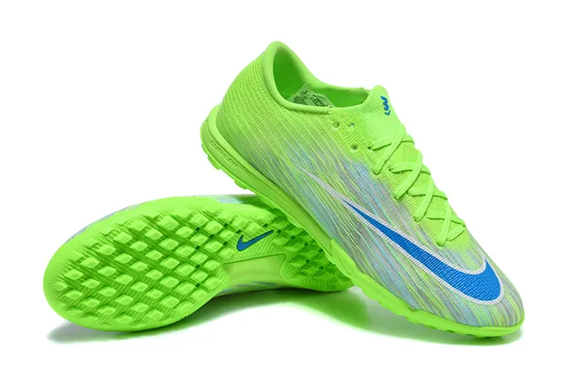 Nike Verde Azul Tênis de Futebol Low-Cut Upper Sintético Tricotado para Gramado 7