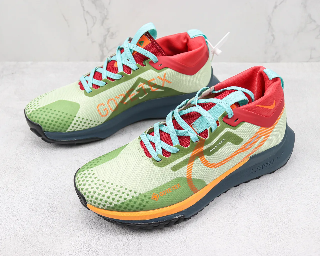 Nike Green Orange GORE-TEX Waterproof React Foam Midsole Running Shoes 4