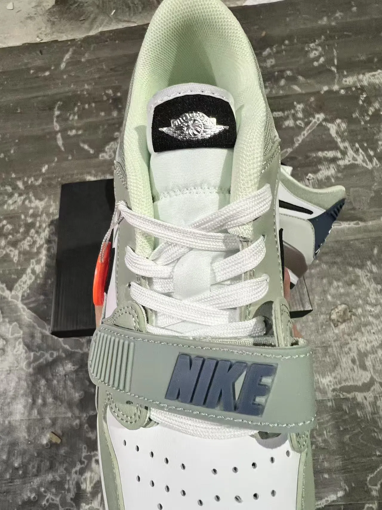 Nike Green White Layered Upper Midfoot Strap Lifestyle Sneakers 4