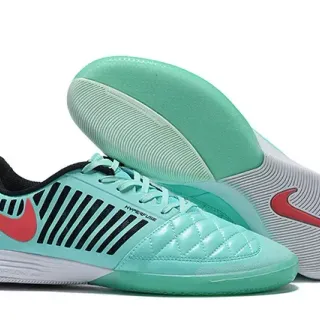 Nike Hypervenom Indoor Green Red Quilted Toe Black Striped Side Panel Indoor Soccer Shoes