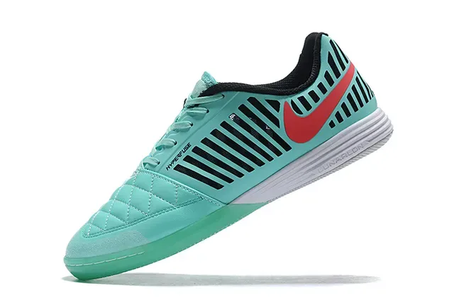 Nike Hypervenom Indoor সবুজ লাল কুইল্টেড টো কালো ধারাযুক্ত সাইড প্যানেল ইন্ডোর সকার জুতা 6