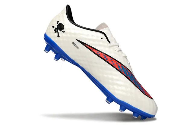 Nike Hypervenom أبيض أزرق منخفض القطع رباط خلفي سطح اصطناعي مصقول أرض صلبة أحذية كرة القدم 2
