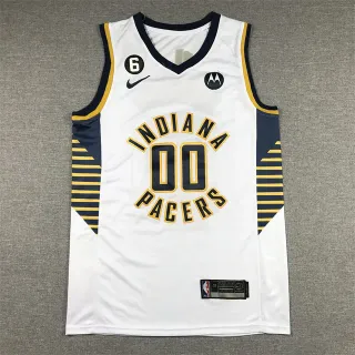 Nike Indiana Pacers #00 白 海军 金 无袖 V领 球衣