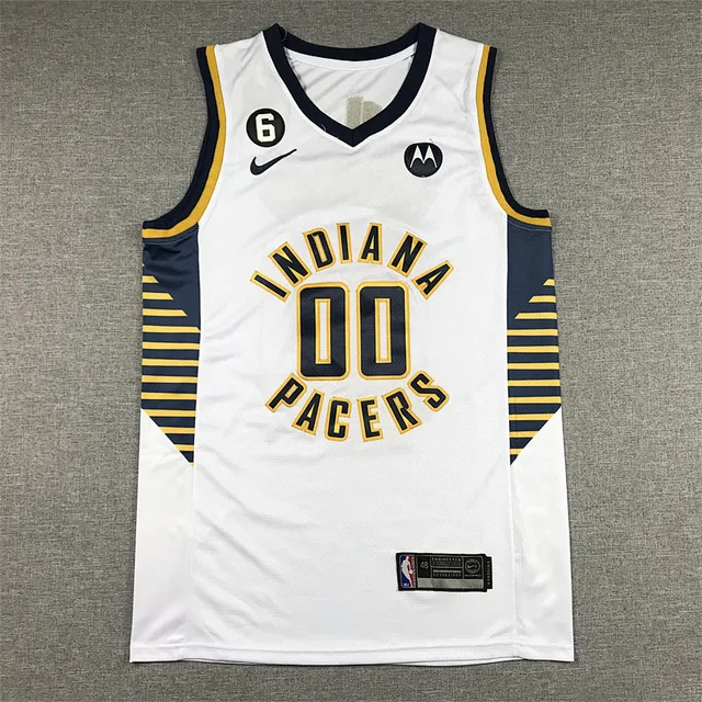 Nike Indiana Pacers #00 白 海军 金 无袖 V领 球衣 2