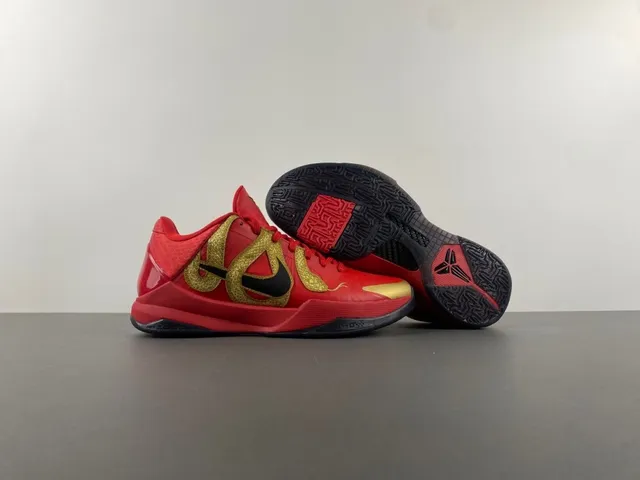 Zapatillas de baloncesto Nike Kobe Rojo y Dorado Brillante 14