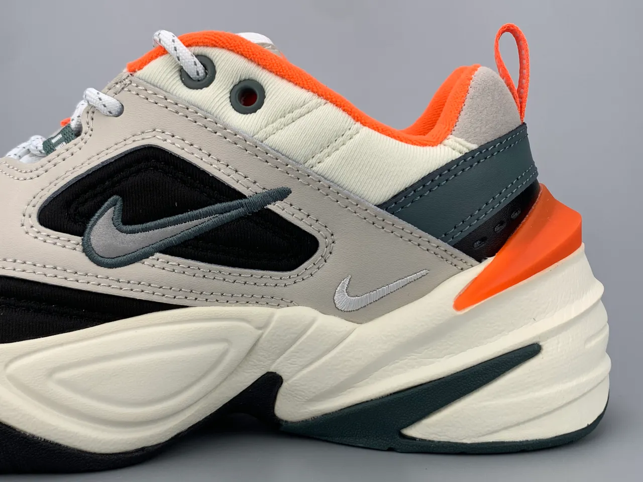 Nike M2K Tekno Beige Black Orange Chunky Sneakers 5