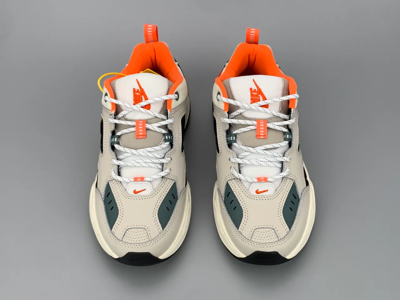 Nike M2K Tekno Beige Black Orange Chunky Sneakers 9
