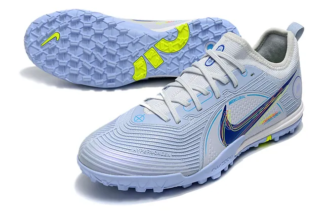 Nike Mercurial Tênis de Futebol com Upper de Knit Azul Laranja Padrão de Ondas Cobertura Sintética para Relva Artificial 4