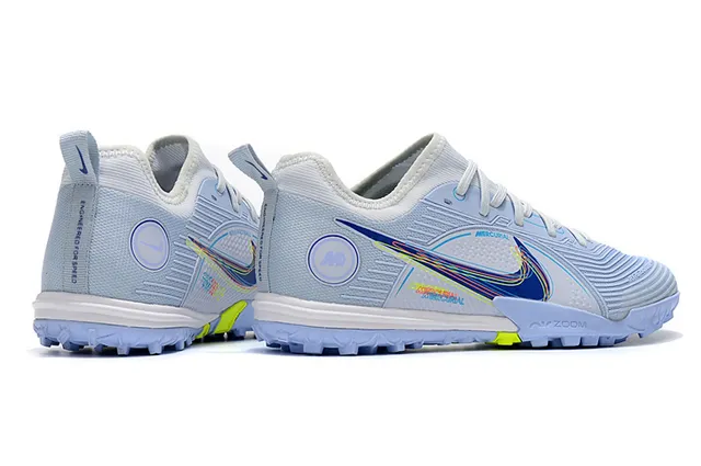 Nike Mercurial Tênis de Futebol com Upper de Knit Azul Laranja Padrão de Ondas Cobertura Sintética para Relva Artificial 5