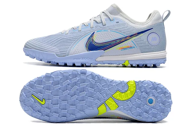 Nike Mercurial Tênis de Futebol com Upper de Knit Azul Laranja Padrão de Ondas Cobertura Sintética para Relva Artificial 7