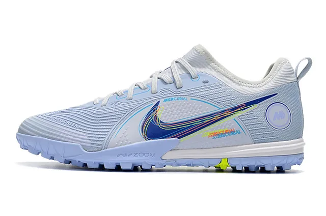 Nike Mercurial Tênis de Futebol com Upper de Knit Azul Laranja Padrão de Ondas Cobertura Sintética para Relva Artificial 8
