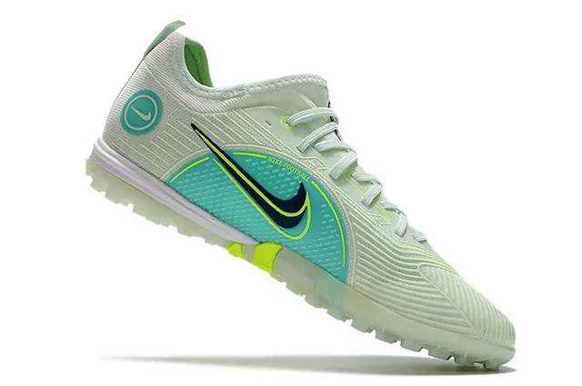 Nike Mercurial Tênis de Futebol com Upper de Knit Azul Laranja Padrão de Ondas Cobertura Sintética para Relva Artificial 9