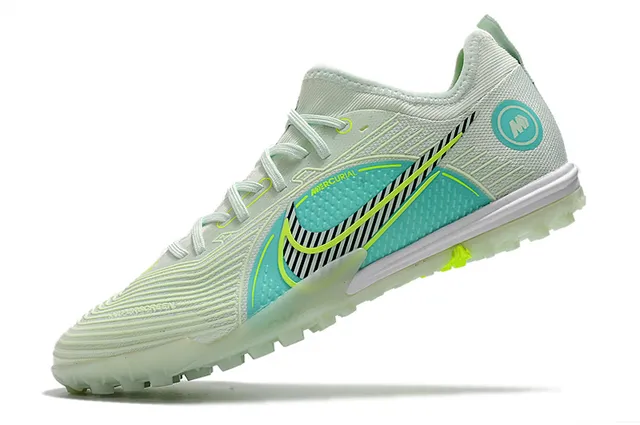 Nike Mercurial Tênis de Futebol com Upper de Knit Azul Laranja Padrão de Ondas Cobertura Sintética para Relva Artificial 10