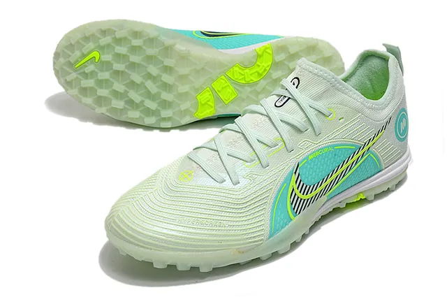 Nike Mercurial Tênis de Futebol com Upper de Knit Azul Laranja Padrão de Ondas Cobertura Sintética para Relva Artificial 11