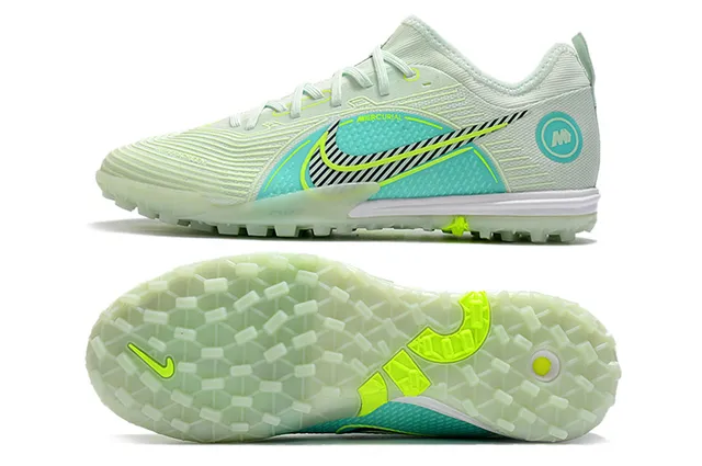 Nike Mercurial Tênis de Futebol com Upper de Knit Azul Laranja Padrão de Ondas Cobertura Sintética para Relva Artificial 14