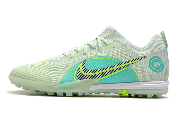Nike Mercurial Tênis de Futebol com Upper de Knit Azul Laranja Padrão de Ondas Cobertura Sintética para Relva Artificial 15
