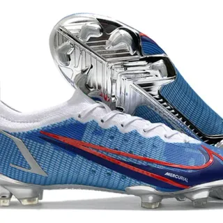 Nike Mercurial Blue Red Silver Firm-Ground Soccer Shoes