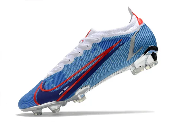 Nike Mercurial Blue Red Silver Firm-Ground sapatos de futebol 10